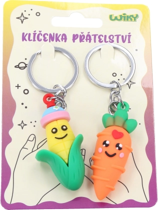 Llavero de amistad con motivo de verduras, 2 uds