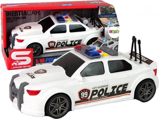 Coche deportivo de policía 1:16 blanco con sonidos