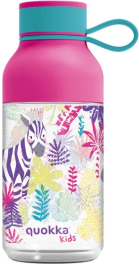Botella infantil de Tritan Quokka Kids Ice zebras con asa 430 ml