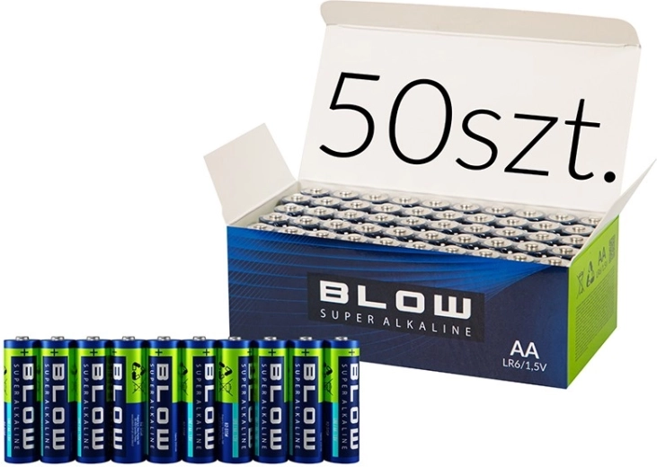 Pilas alcalinas AA (LR6) BLOW super alkaline - 50 unidades