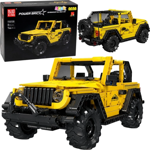 Kit de construcción del coche todoterreno Wrangler amarillo (746 piezas)