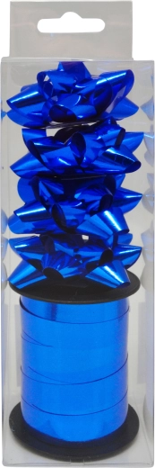 Set de lazos de regalo azules con cinta de 10 m, 4 uds
