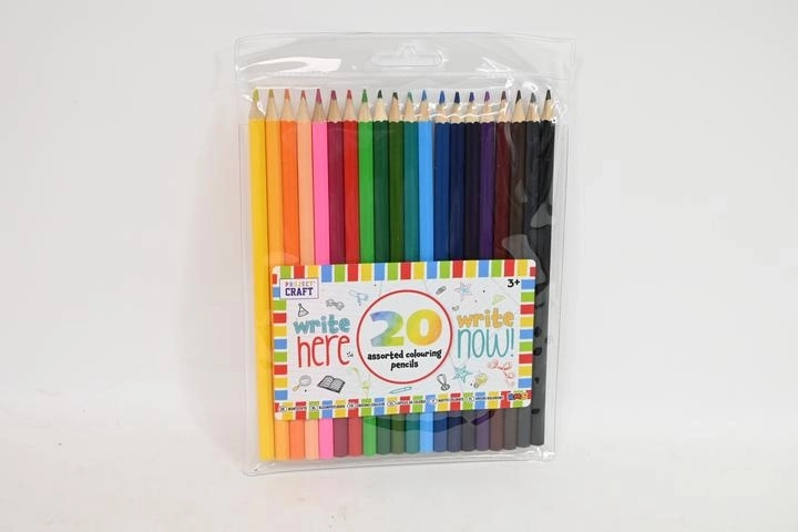 Juego de 20 lápices de colores de madera en estuche