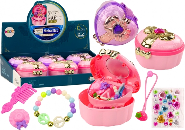 Joyero en Forma de Corazón con Accesorios