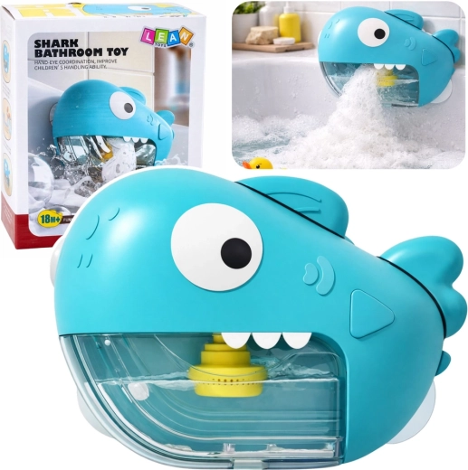Juguete de baño tiburón – generador de espuma, azul