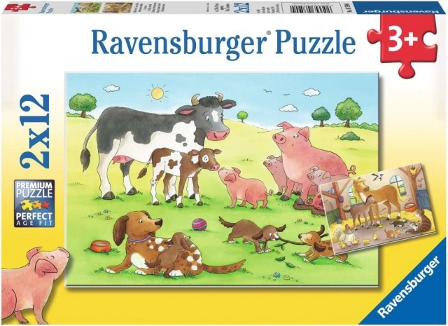 Puzzle Ravensburger Granja de animales 2×12 piezas