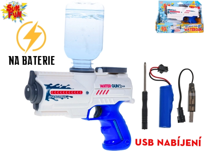 Pistola de agua eléctrica Sun Fun con batería recargable 200 ml