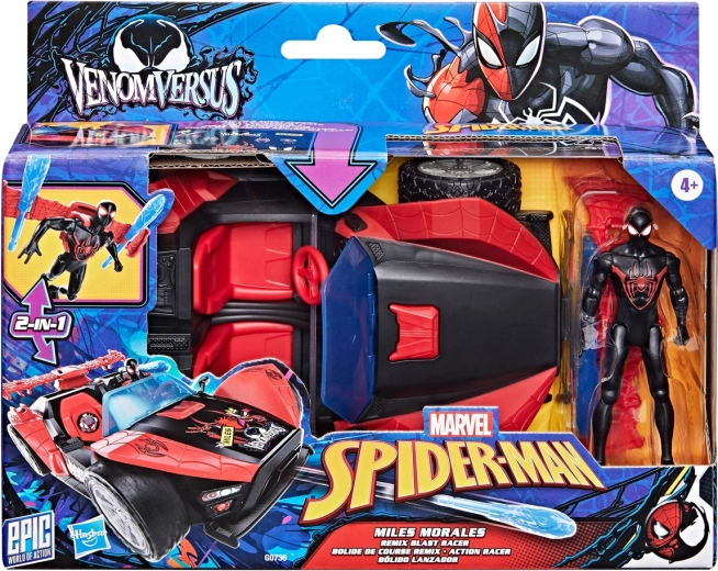 Hasbro Spider‑Man Miles Morales con vehículo Remix Racer