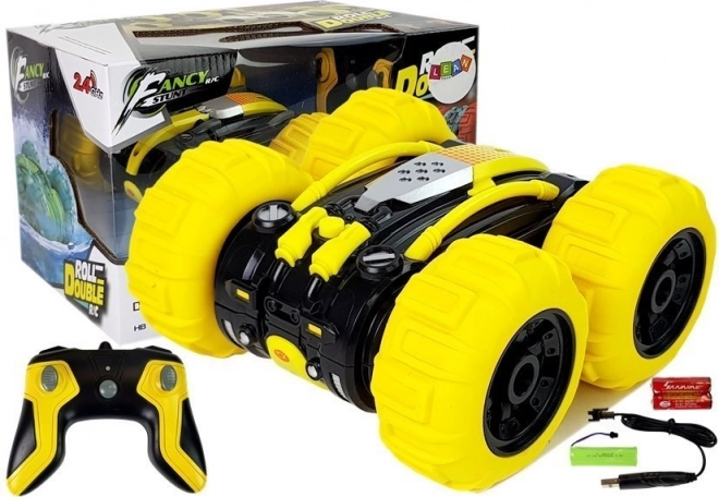 Coche RC acrobático anfibio de doble cara 1:24 amarillo