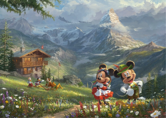 Puzzle de Mickey y Minnie en los Alpes (1000 piezas)