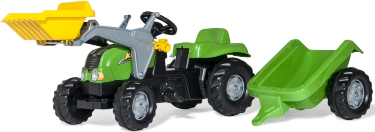 Rolly Toys rollyKid-X tractor de pedales con cargador y remolque verde