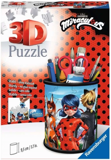 Ravensburger soporte de puzzle 3D Miraculous Ladybug y Cat Noir 57 piezas