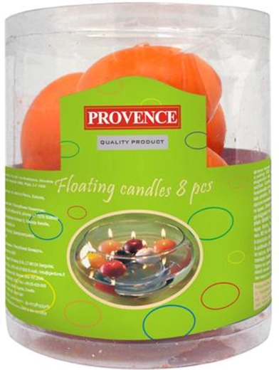 Velas flotantes naranjas 8 uds
