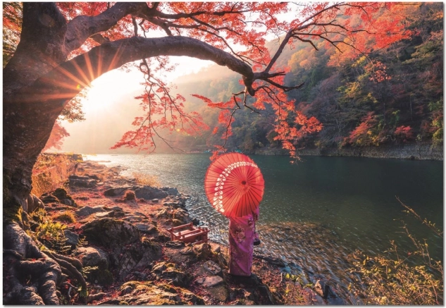 Puzzle Educa Amanecer en el río Katsura, Japón 1000 piezas