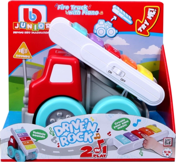 BB Junior camión de bomberos con piano 2 en 1