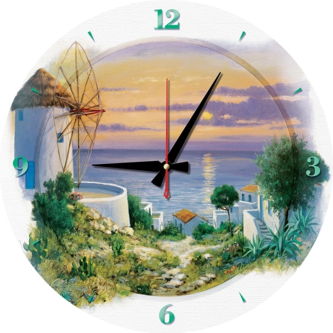 Puzle Reloj Atardecer junto al mar Egeo 570 piezas