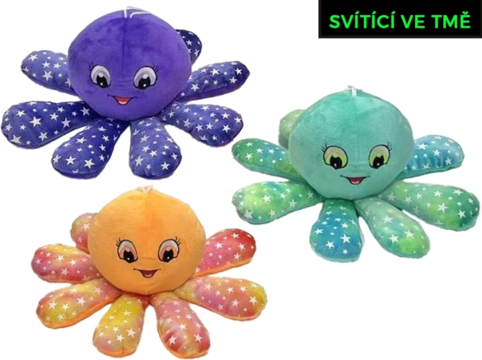 Pulpo de peluche 10 cm que brilla en la oscuridad