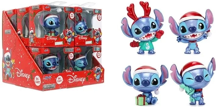 Figura metálica JADA Stitch Santa de 6,5 cm - 1 unidad