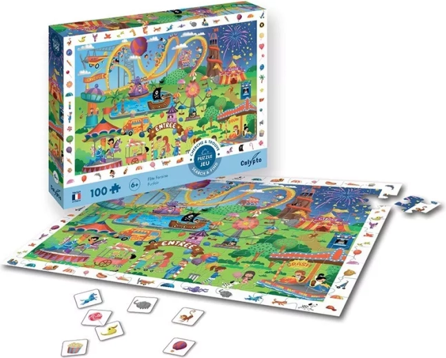 Puzzle Sentosphere en la feria, 100 piezas con juego de búsqueda