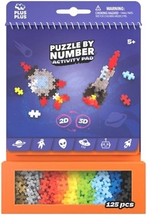 Plus-Plus Activity Pad Puzzle by Number construcción espacial 2D/3D, 125 piezas