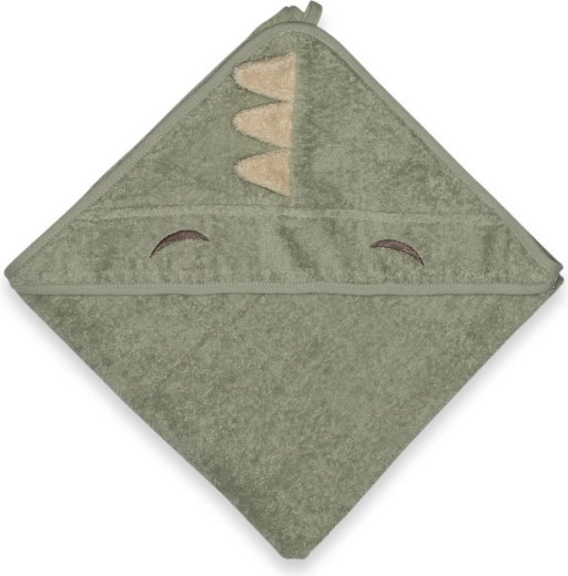 NuuRoo Aki toalla infantil con capucha light green dino