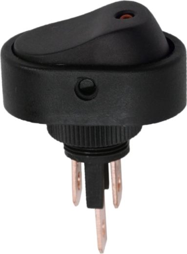 Interruptor basculante negro con LED rojo
