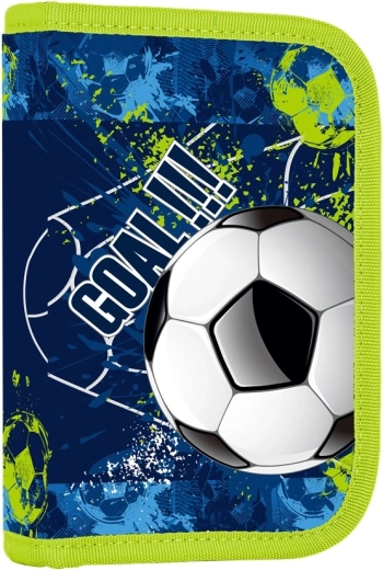 Estuche escolar con 2 solapas Fútbol, vacío