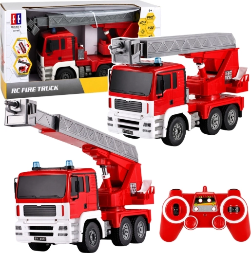 Coche de bomberos RC 1:20 con brazo giratorio y brazo extensible 660°
