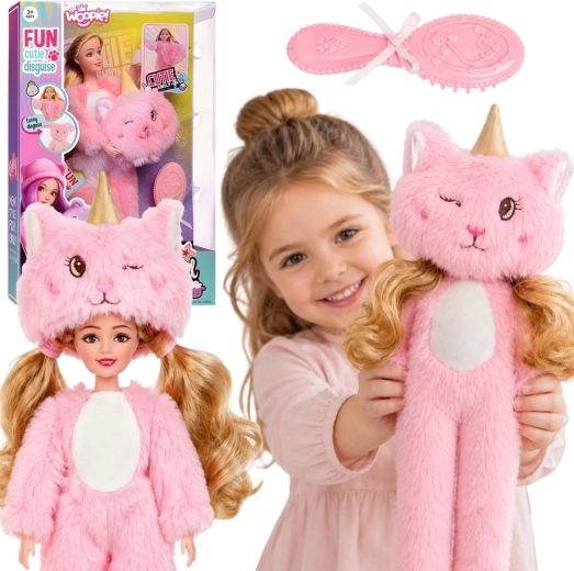 Muñeca Emi con disfraz de peluche rosa WOOPIE ROYAL