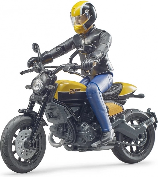 Bruder bworld motocicleta Scrambler DUCATI Cafe Racer con piloto 1:16