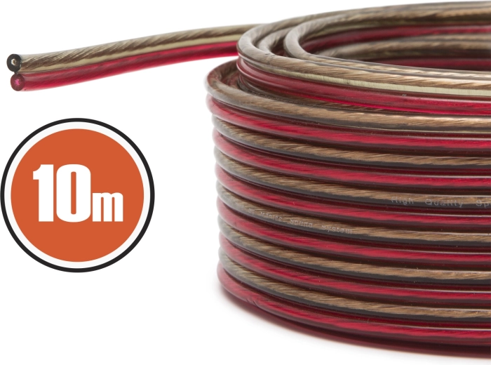 Cable de altavoz de cobre libre de oxígeno 2 × 0,50 mm², 10 m