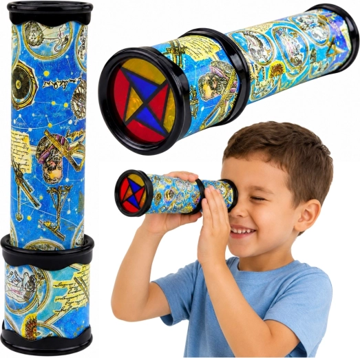 Kaleidoscopio infantil giratorio con patrones de colores azul 21 × 5,5 cm - 1 pieza