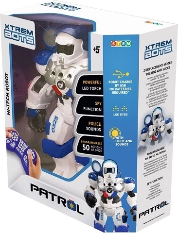 Xtrem Bots Patrol Bot – robot policial programable con control remoto