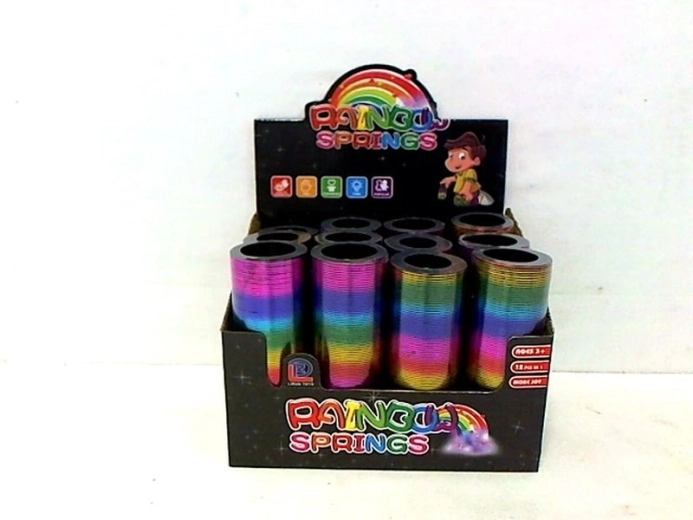 Larga espiral metálica arcoíris tipo slinky