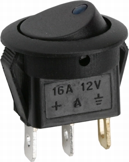 Interruptor basculante redondo con LED azul