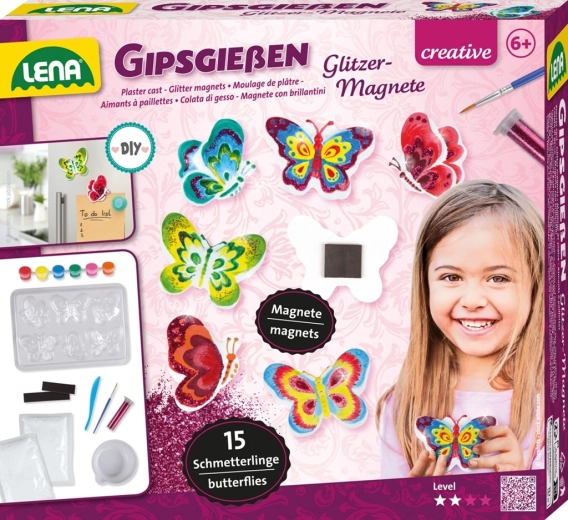 Lena imanes de yeso con purpurina Mariposas