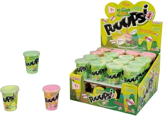 Slime pedorro en vasito 80 g – 3 colores