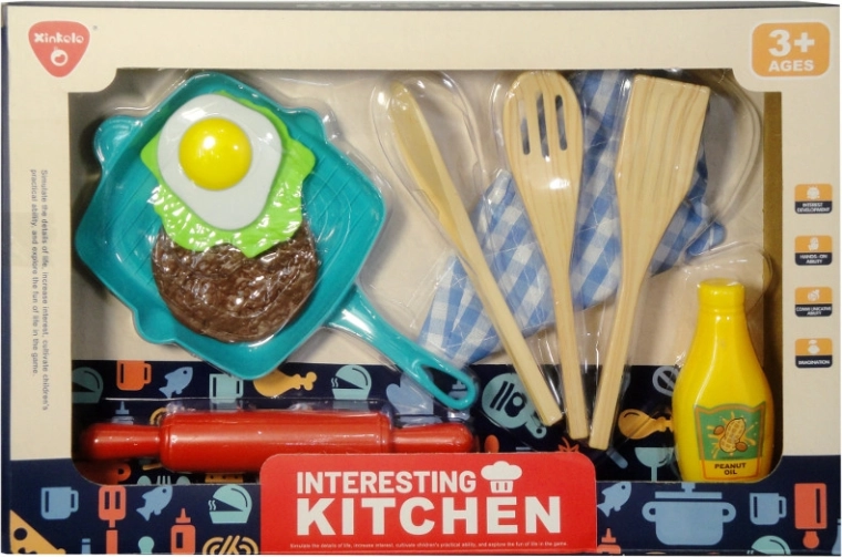 Set de cocina con sartén y accesorios para niños