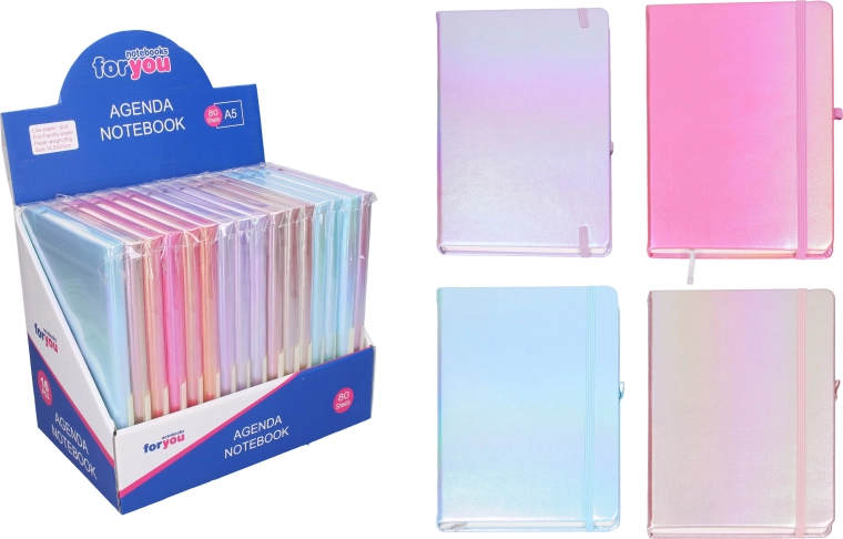 Cuaderno rayado A5, 80 páginas, mezcla de colores - 1 unidad