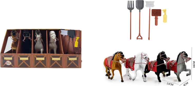 PLEJO set de 4 caballos con accesorios - 1 unidad