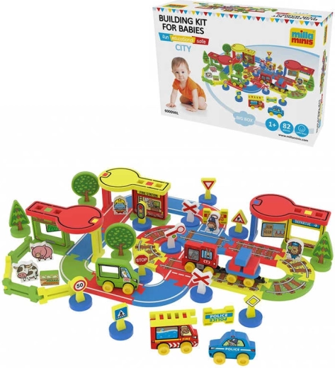Millaminis ciudad grande baby soft construcción de espuma 82 piezas