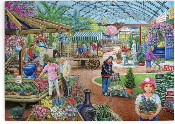 HOP Puzzle Mercado de flores, 500 piezas