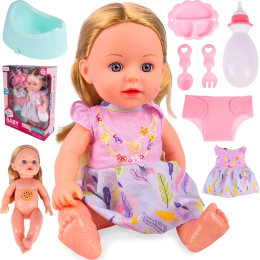Muñeca con cabello largo y accesorios de 33 cm