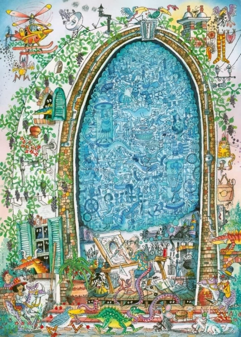 Puzzle de 1000 piezas – mente loca del artista, Paul Korky (puzzle + póster)
