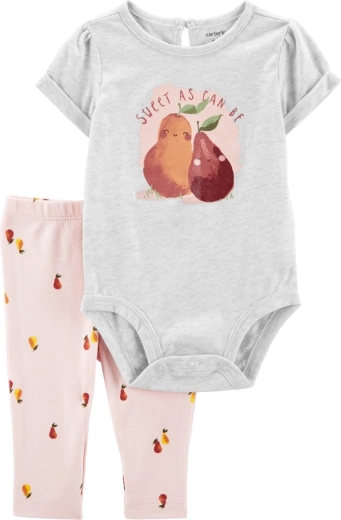 CARTER'S set de dos piezas de body de manga corta y leggings Grey Pears para niña – NB