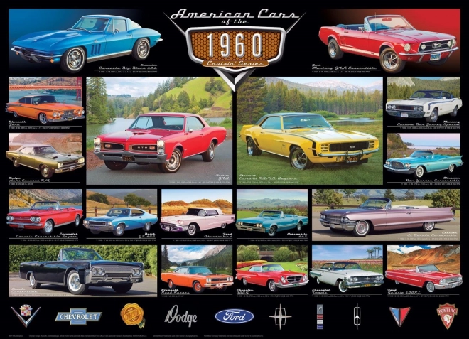 Puzzle Eurographics 1960 Autos americanos, 1000 piezas