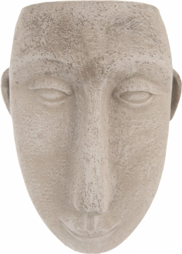 Macetero colgante de hormigón con forma de cabeza, gris, 15 × 10 × 19 cm