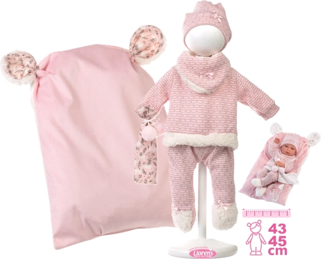 Llorens conjunto de ropa para muñeca New Born 40–42 cm, set de invierno de 5 piezas con accesorios