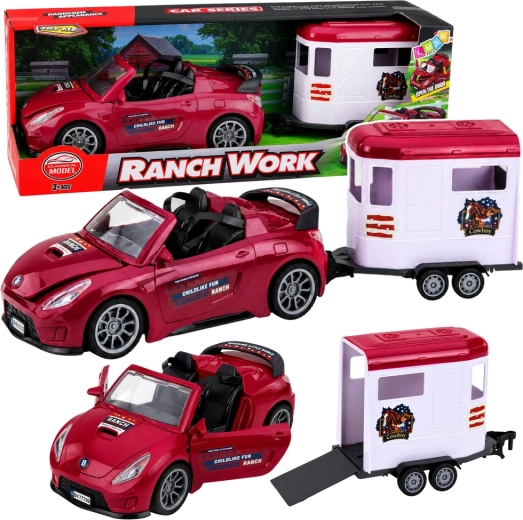 Cabriolet infantil con remolque de transporte para caballos