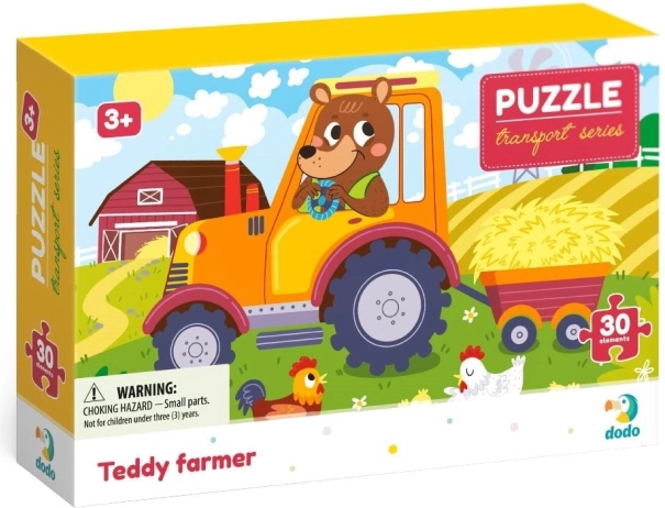 Puzzle DODO transporte: granjero Teddy, 30 piezas